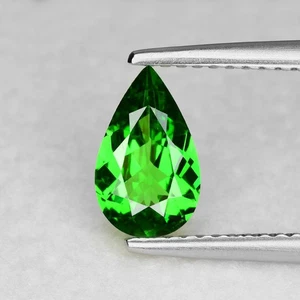 1,04ct TRAUMHAFTER TANSANISCHER BIRNENSCHLIFF NATÜRLICHER SATTGRÜNER TSAVORIT GRANAT - Bild 1 von 1
