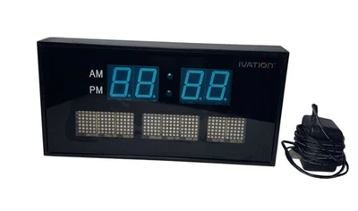 Ivation LED Digital Wall Clock day month date Display - Image 1 of 4