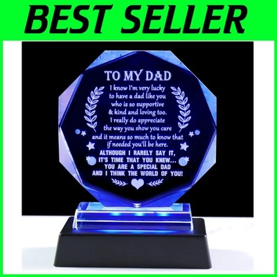 Regalos para papá de hija o hijo - Placa de vidrio grabada con láser Foto 1 de 4