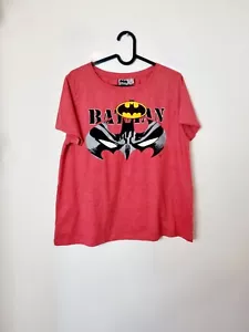 T-shirt maglietta BATMAN taglia 18 rossa manica corta stampata nuova con etichette DC fumetti regalo - Foto 1 di 5