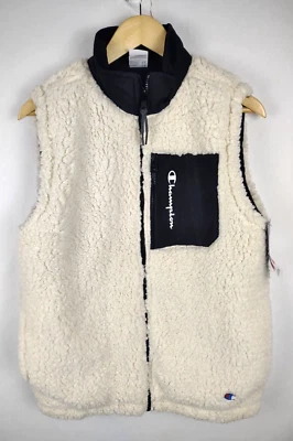 NWT Champion AOP Reversible Deep High Pile Shearling Sherpa Vest - Size Small Foto 1 de 4