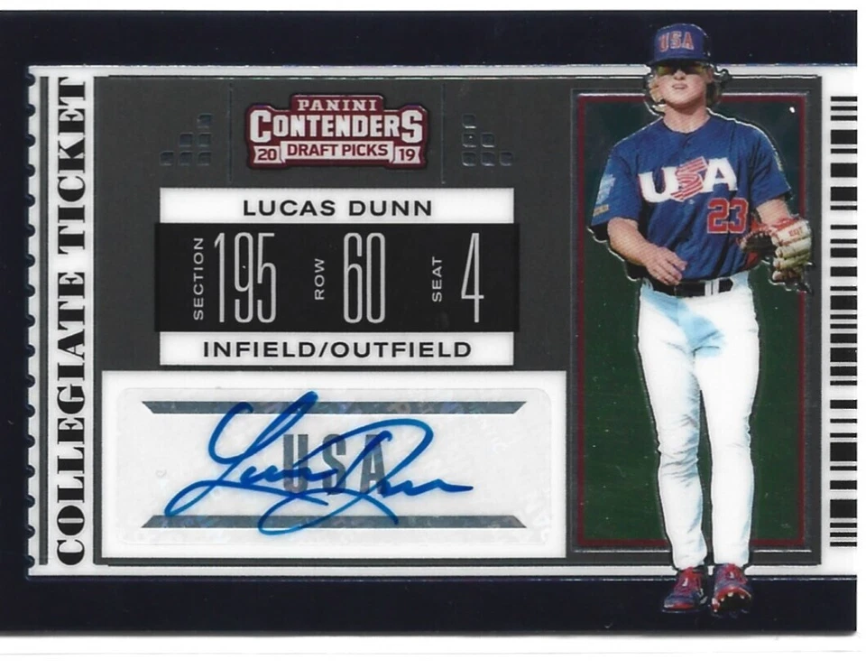 2019 Contenders Draft Picks Collegiate Ticket Auto Lucas Dunn USA-LD - Image 1 of 1