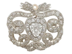 Magnificent 9.90CT Old European Cut Cubic Zirconia Women's Antique Snake Brooch - Picture 1 of 7