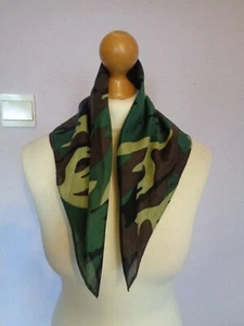 Neck Scarf Green & Brown Camouflage 21 x 21.5 Inches - Picture 1 of 4
