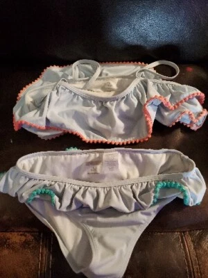 Gymboree Girls L 10 12 Swimsuit Two Piece bathing suit swimmer     - Image 1 of 4