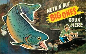 1962 Fishing Exaggeration Boat Colorpicture artist impression Postcard 22-2814 - Picture 1 of 2