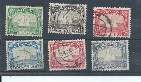 Aden stamps.   1937 Dhows used lot. CV £24+ (Q594) Cover