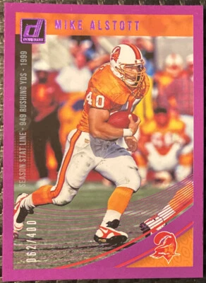 2018 Donruss Football #235 Mike Alstott Stat Line Parallel 062/400 Bucs - Image 1 of 2