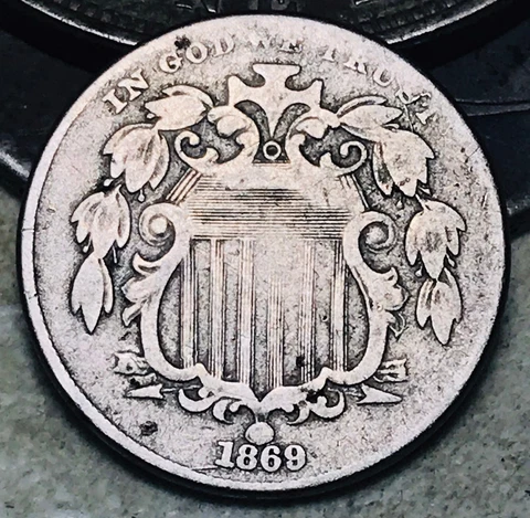 1869 Shield Nickel 5 Cents 5C Ungraded Civil War Era US Coin CC17973 Cover
