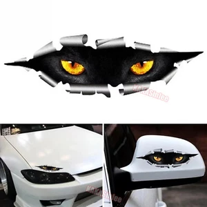 1 par de calcomanías 3D pegatinas con estilo para coche vehículo divertido ojos de gato impermeable AB - Imagen 1 de 4