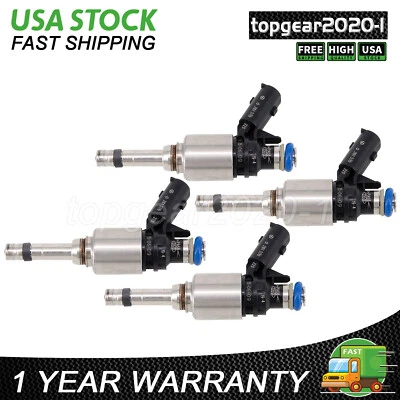 Set (4) Fuel Injectors Fits For 2014-2017 Kia Forte Soul Hyundai Elantra 2.0L L4 Foto 1 de 4