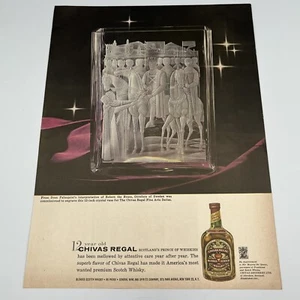 1960 Chivas Regal Scotch Whiskey Vintage Print Ad 8"x11" Robert the Bruce vase - Picture 1 of 1