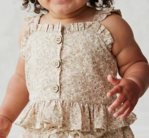 Jamie Kay Kids Girls Size 5Y Organic Cotton Gemina Top Shirt Chloe Floral Ruffle - Picture 1 of 6