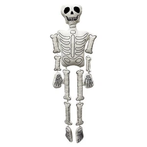 Cuscino peluche imbottito testa osso bianco scheletri scheletro Halloween 37 pollici decorazione - Foto 1 di 12