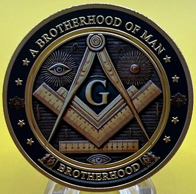 *Moneda Desafío Masón “Hermandad del Hombre” Haciendo Buenos Hombres Mejor Gran Moneda Foto 1 de 2
