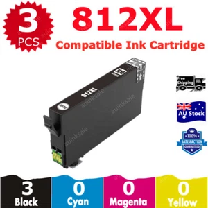 3x Black 812XL Compatible Ink Cartridge For EPSON WF3820 WF3825 WF4830 WF4835 - Picture 1 of 2
