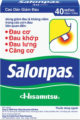 Parche de 40 parches Salonpas para aliviar el dolor de mentol y salicilato de metilo - Envío gratuito Foto 1 de 3