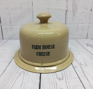 Farm House Cheese Dish Vintage Moira Pottery Stoneware Dome and Base - Picture 1 of 11