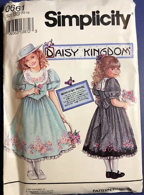 1990's Daisy Kingdom Pattern Simplicity 0661 Size BB (12-14) Girls Dress Pattern - Image 1 of 2