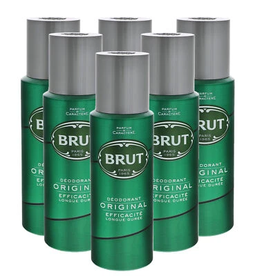 6 deodoranti uomo Brut originali 200 ml ciascuno profumo maschile deodorante for man nutriente