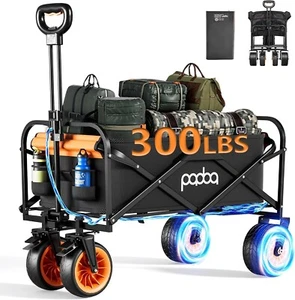 Electric Fold Garden Wagon Cart 5000mAh/300LBS Outdoor All-Terrain Grocery Cart - Picture 1 of 7
