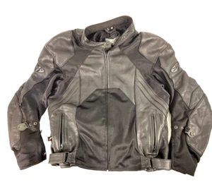 Joe Rocket Leather Motorcycle Jacket Size 46 Black Vented Removable Lining - Bild 1 von 23