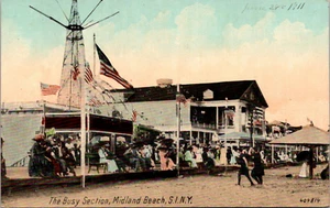 STATEN ISLAND, NUEVA YORK - PLAYA DE MIDLAND OCUPADA - POSTAL ANTIGUA - Imagen 1 de 2