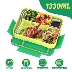 1300ml Brotdose Kinder Erwachsene Bento Box Lunchbox mit 5 Fächern Frühstücksbox - Bild 1 von 18