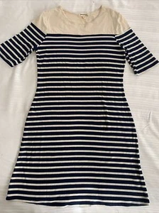 MONTEAU Strickpullover gestreift marine elfenbein LARGE Kleid süß - Bild 1 von 5