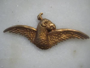 Vintage Parrot Stamping, Die Struck Unplated Raw Brass, Jewelry Finding - Picture 1 of 3