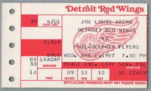 Bob Probert FIGHT Craig Berube TWICE Joe Kocur Fight 4-1-1987 Season Ticket Stub - Picture 1 of 3