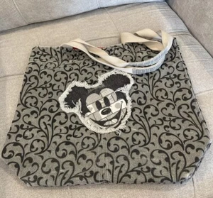 Mickey Mouse Vintage Disney Epcot World Showcase Medium Beuteltasche Tasche Handtasche grau & schwarz - Bild 1 von 10