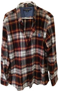 US Polo Assn. Long Sleeve Mens Shirt XL Stretch Multi-colored Barred Flannel - Picture 1 of 3