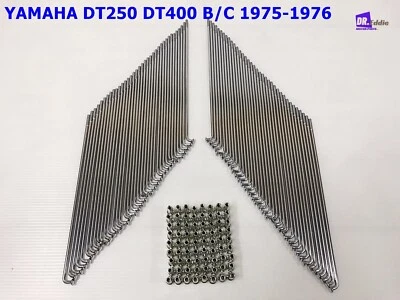 Fit YAMAHA DT250 DT400 B/C 1975-1976 F & R SPOKE SET CHROME  72Pcs. #BI5462# - Image 1 of 4
