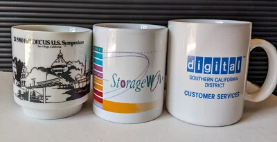 3 Vintage Digital Equipment DEC Storageworks DECUS 1980 1990 ceramic coffee mugs - Image 1 of 2