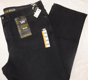 LEE Extreme Motion MVP Relaxed Straight Fit Jeans Stretch Big & Tall Vintage Blk - Picture 1 of 7