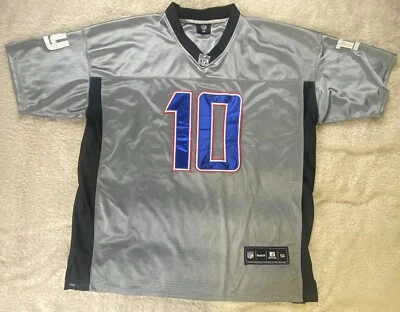 Camiseta deportiva vintage plateada Reebok NFL New York Giants Eli Manning #10 talla 56 rara Foto 1 de 4