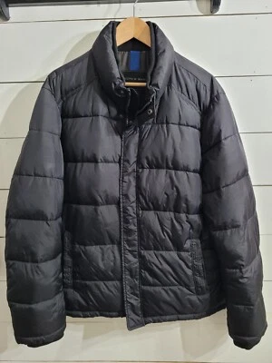 Andrew Marc Mens Large Black Puffer Zip-up Jacket Pockets EC Nice - Image 1 of 4