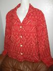 Ladies Red Textured Blazer Jacket w/ embroidery, Coldwater Creek, M