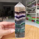 1005G Natural Colorful Fluorite Crystal Obelisk Quartz Tower Healing Wand Point