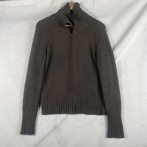 Hillard Hanson Full Zip Brown Sz L Sweater Cotton - Picture 1 of 5