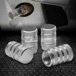 4pz Steli Valvola Pneumatici Ruota Auto Cromati Copripolvere Aria Tappi Vite Accessori - Foto 1 di 12