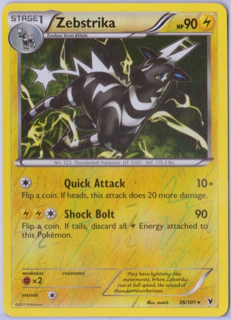 Zebstrika - 36/101 - Reverse Holo - Black & White 3: Noble Victories - Pokémon