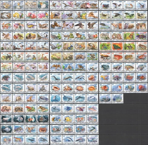 A0007 2014 MALDIVES WWF BIRDS MARINE LIFE FAUNA OF INDIAN OCEAN ! FULL SET MNH Cover