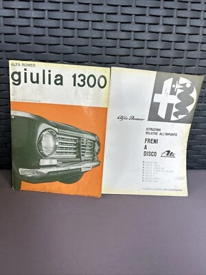 ORIGINALE! LIBRETTO USO E MANUTENZIONE ALFA ROMEO GIULIA 1300 + Freni A Disco - Immagine 1 di 4