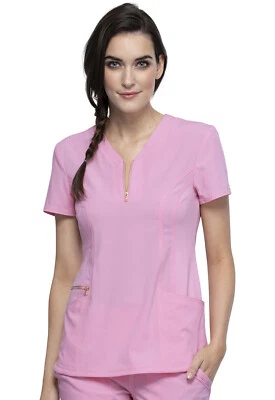 Rose Blossom Cherokee Scrubs Statement Y Neck Top CK876 RBSM - Image 1 of 4