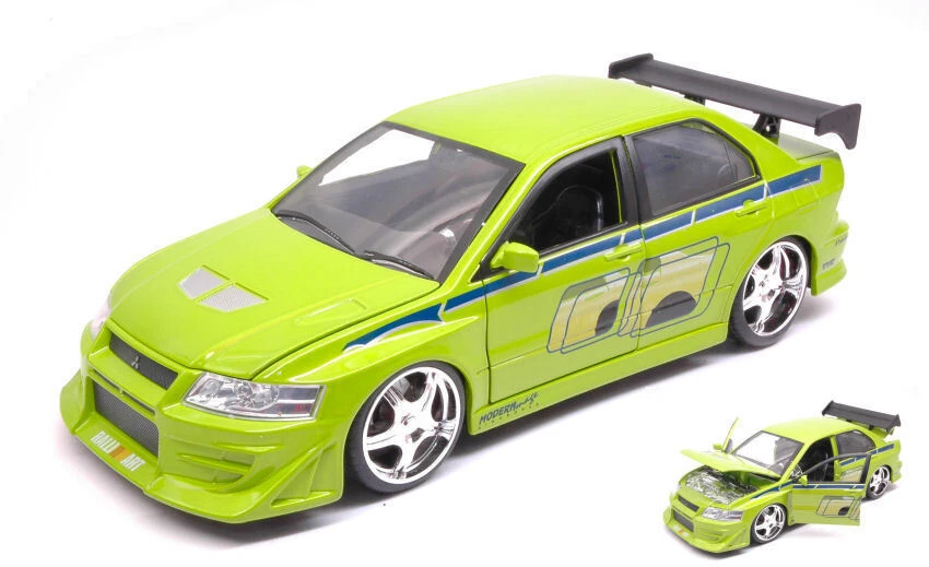 Modellino auto scala 1:24 BRIAN'S MITSUBISHI LANCER EVOLUTION 7 FAST FURIOUS - Immagine 1 di 1
