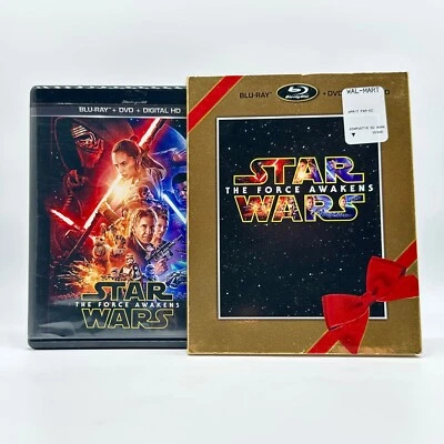 Star Wars The Force Awakens Blu-Ray DVD 2016 Rare Gold Bow Slipcover Wal-Mart Ex - Image 1 of 4