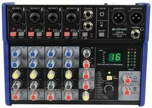 Citronic CSD-6 Compact Mixer with BT and DSP Effects 4 Inputs Mixing Desk