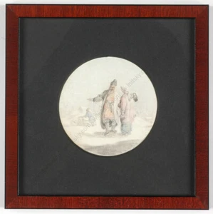 Karl Kollmann (1788-1846) "Russian folk scene", miniature on card, ca. 1810 - Picture 1 of 8